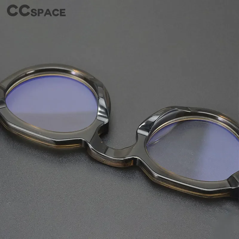 55464 Gafas de acetato de alta calidad, gafas redondas Vintage para hombre, gafas graduadas ópticas, montura para mujer, gafas de marca de lujo de Corea