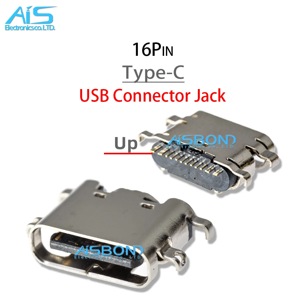 Puerto de carga USB tipo C, Conector de cargador para tableta, ordenadores de mano, teléfono móvil, 16 Pines, 12 Pines, 10 unidades por lote