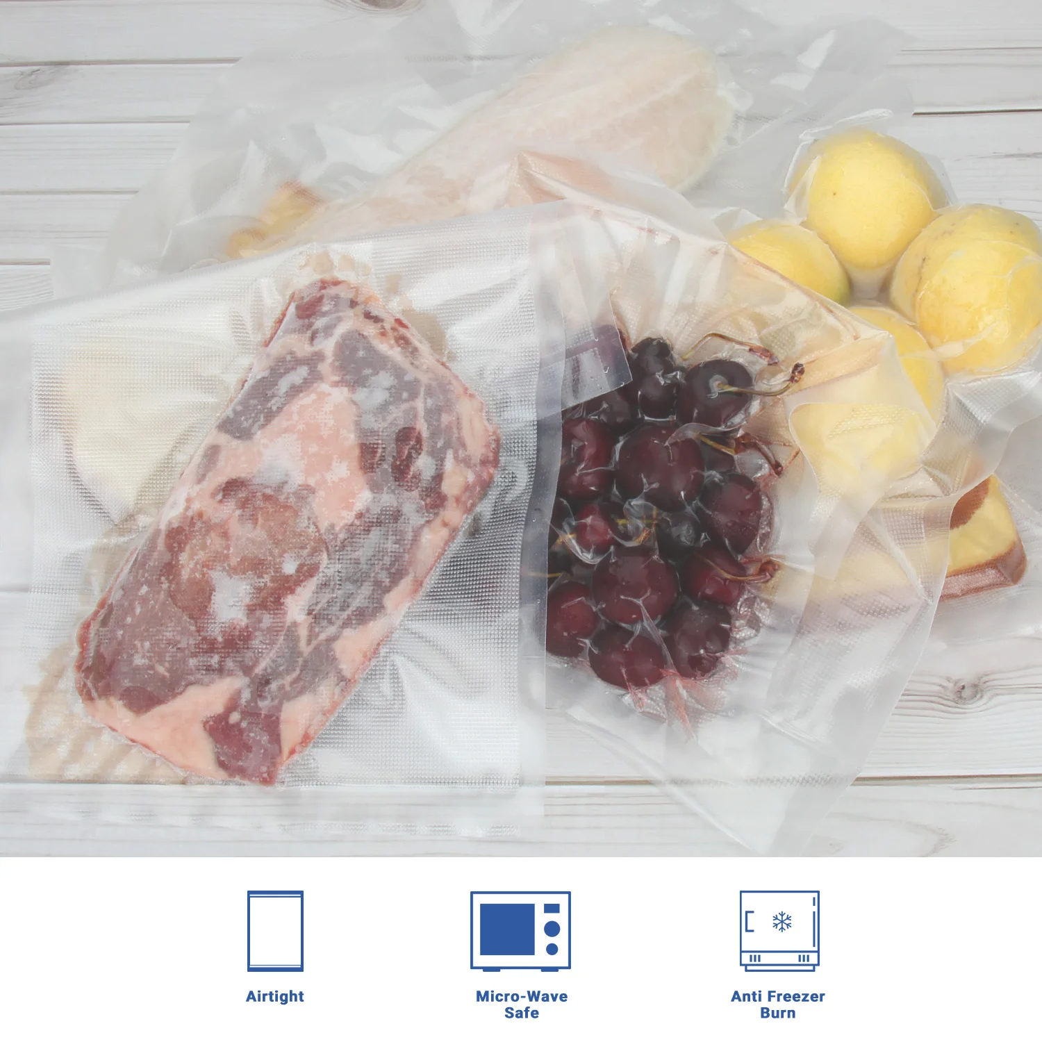 INKBIRD-bolsas de almacenamiento de alimentos sin BPA, rollos selladores seguros para microondas y congelador, ideal para almacenamiento Vac, preparación de comidas y cocina Sous Vide