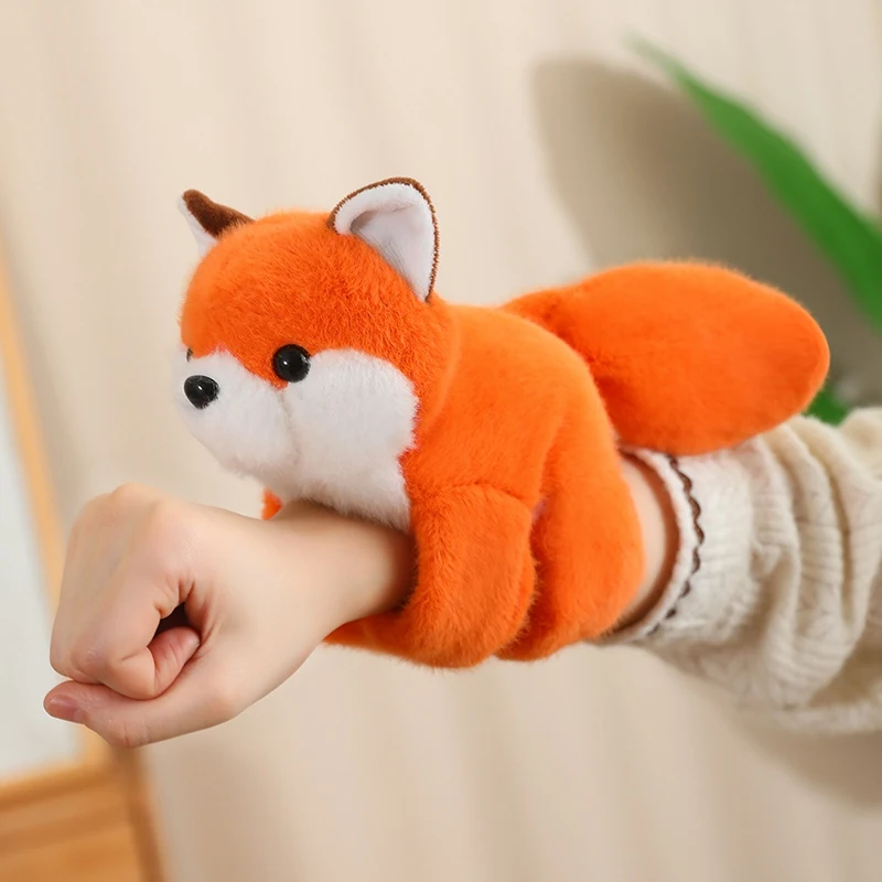 Animales de peluche creativos mapache zorro Husky gato mono Papa círculo juguete envuelto alrededor del brazo muñeca juguetes para niños regalo de cumpleaños