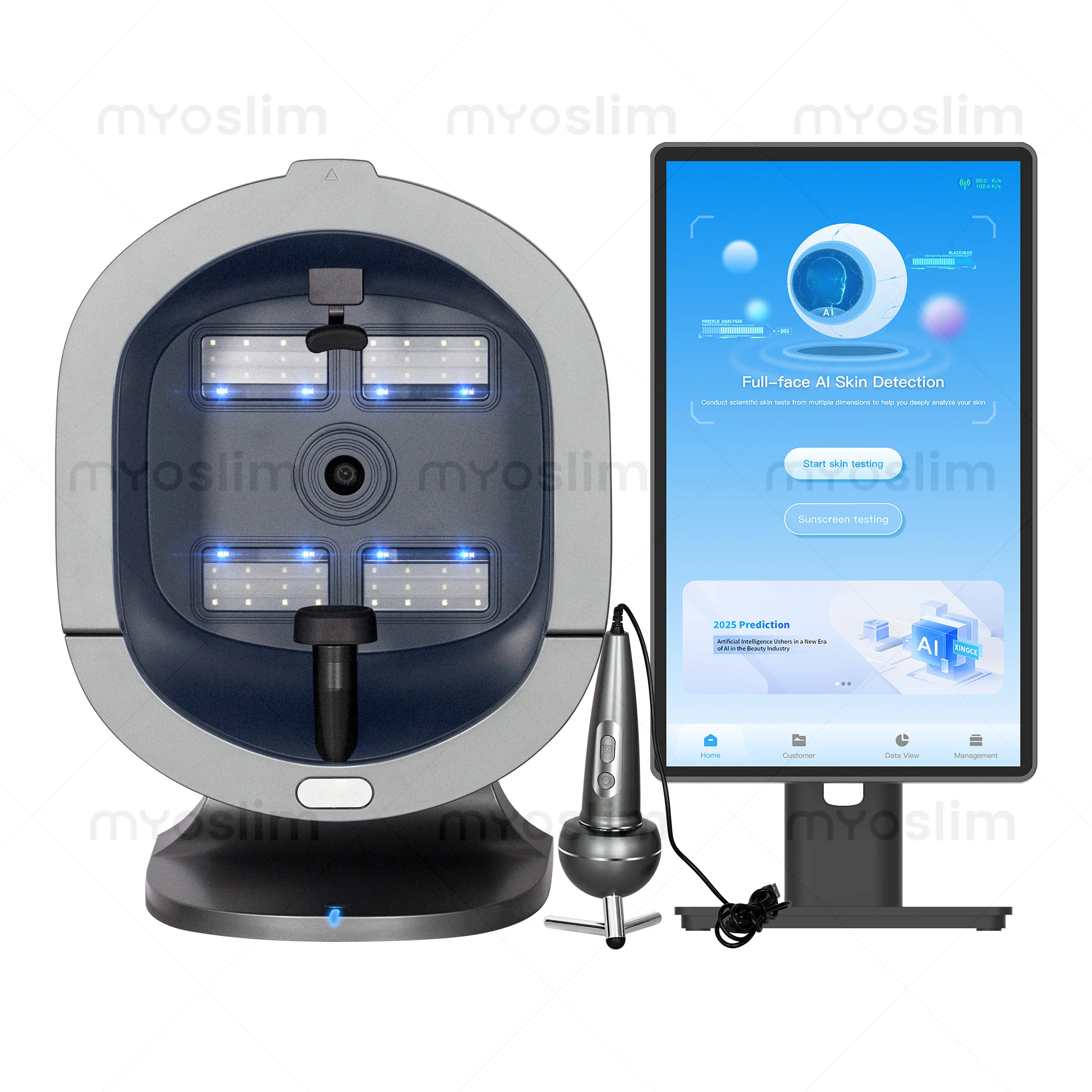 Nuevo Analizador Facial 3D, Detector de Cuero Cabelludo con IA, Escáner de Análisis Facial con IA Multi-idioma, para Cuidado de Belleza