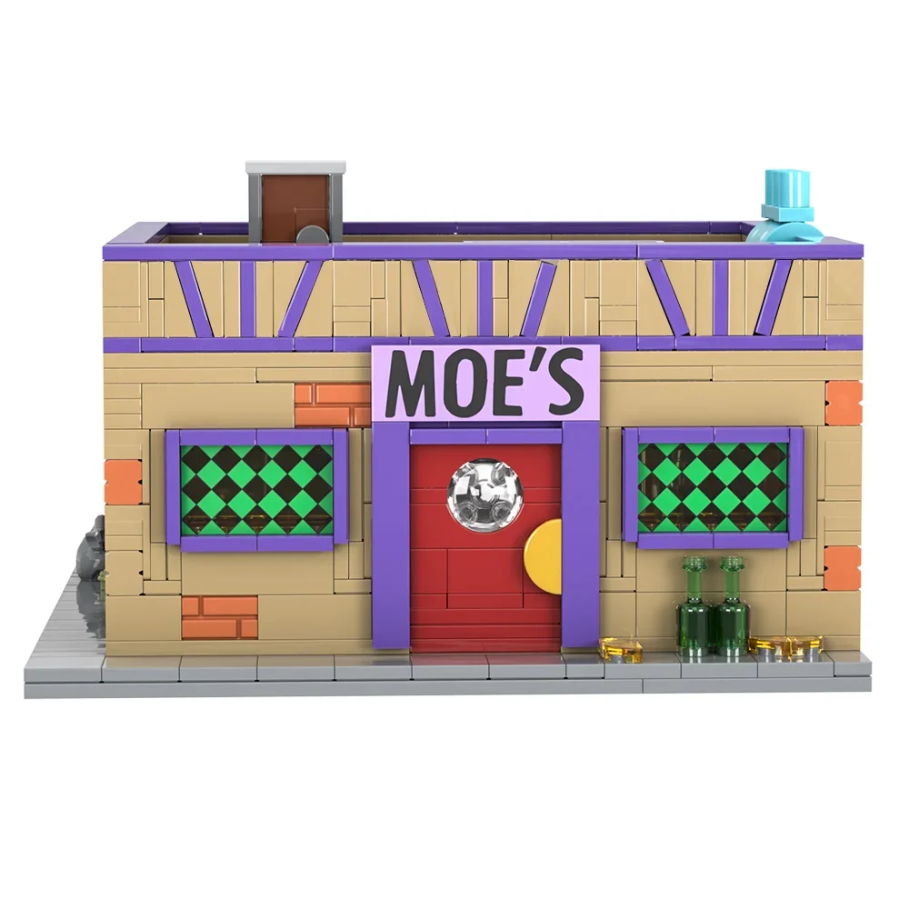 Gobricks MOC Simpsoned Modular Moe's Tavern bloques de construcción lugar de Springfield Modular Moe's Tavern Bar ladrillos modelo juguetes regalo