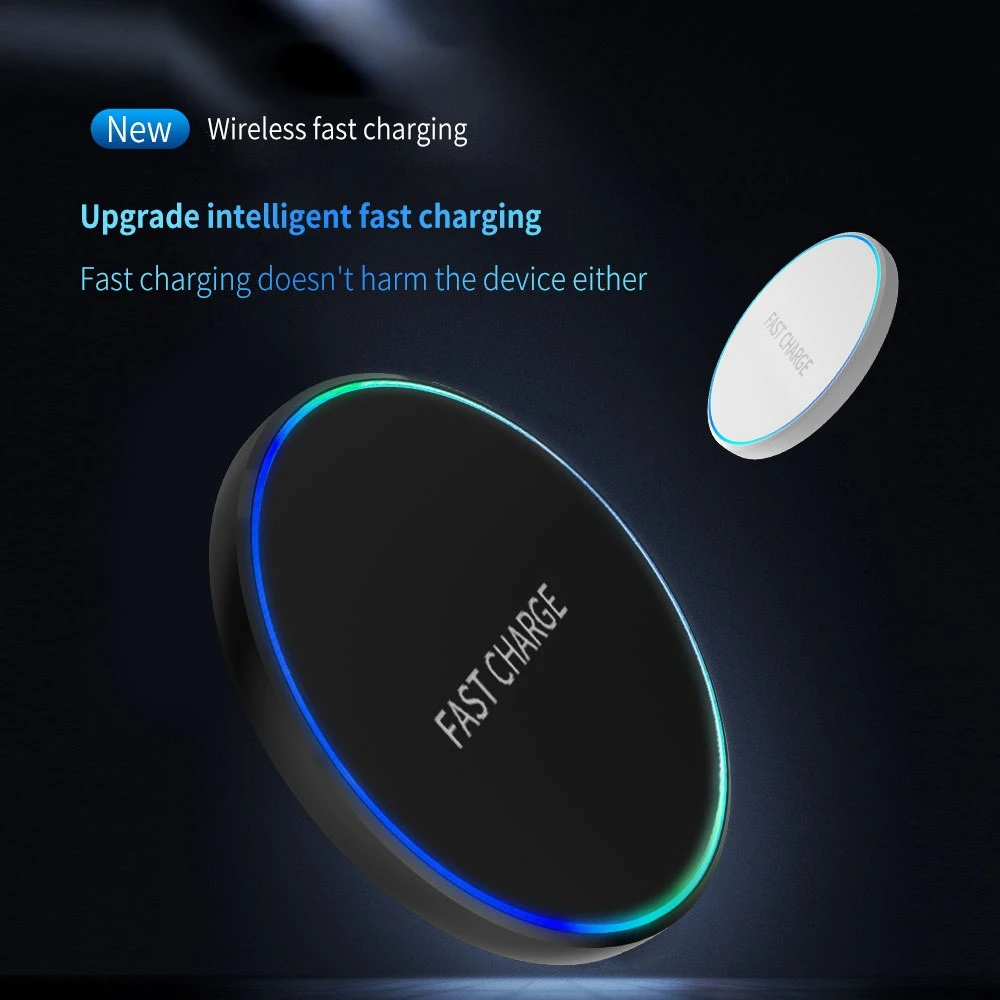 Base de Carga Inalámbrica Mini con Luz LED para iPhone 17 16 15 14 13 12, Samsung, Xiaomi, Tipo C, Estación de Carga Rápida por Inducción