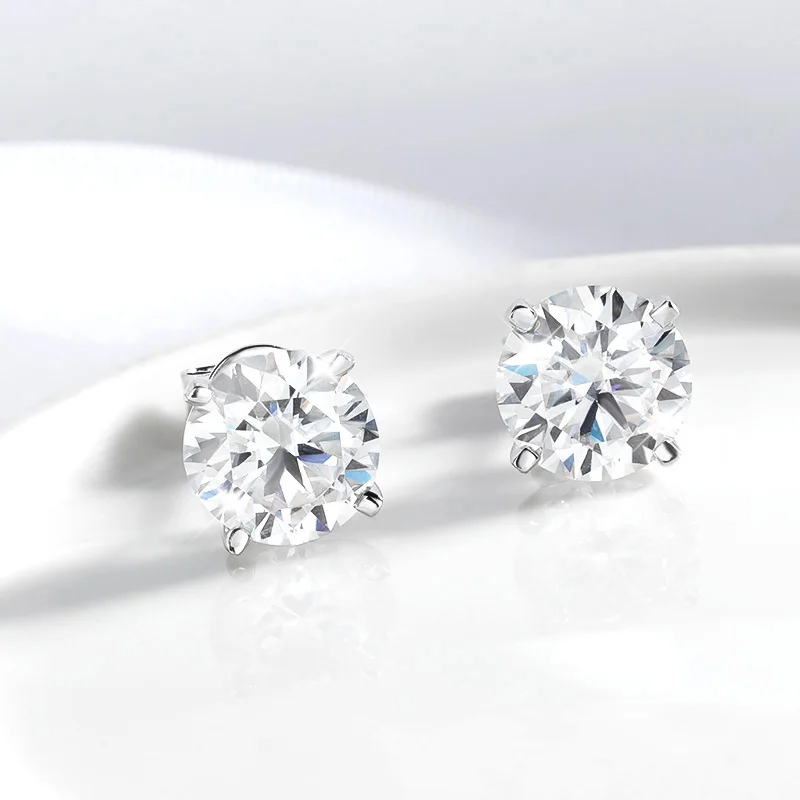 Smyoue cada uno 0,2-2CT pendientes de moissanita certificados para mujer 4 garras brillantes joyería para fiesta y boda plata esterlina S925