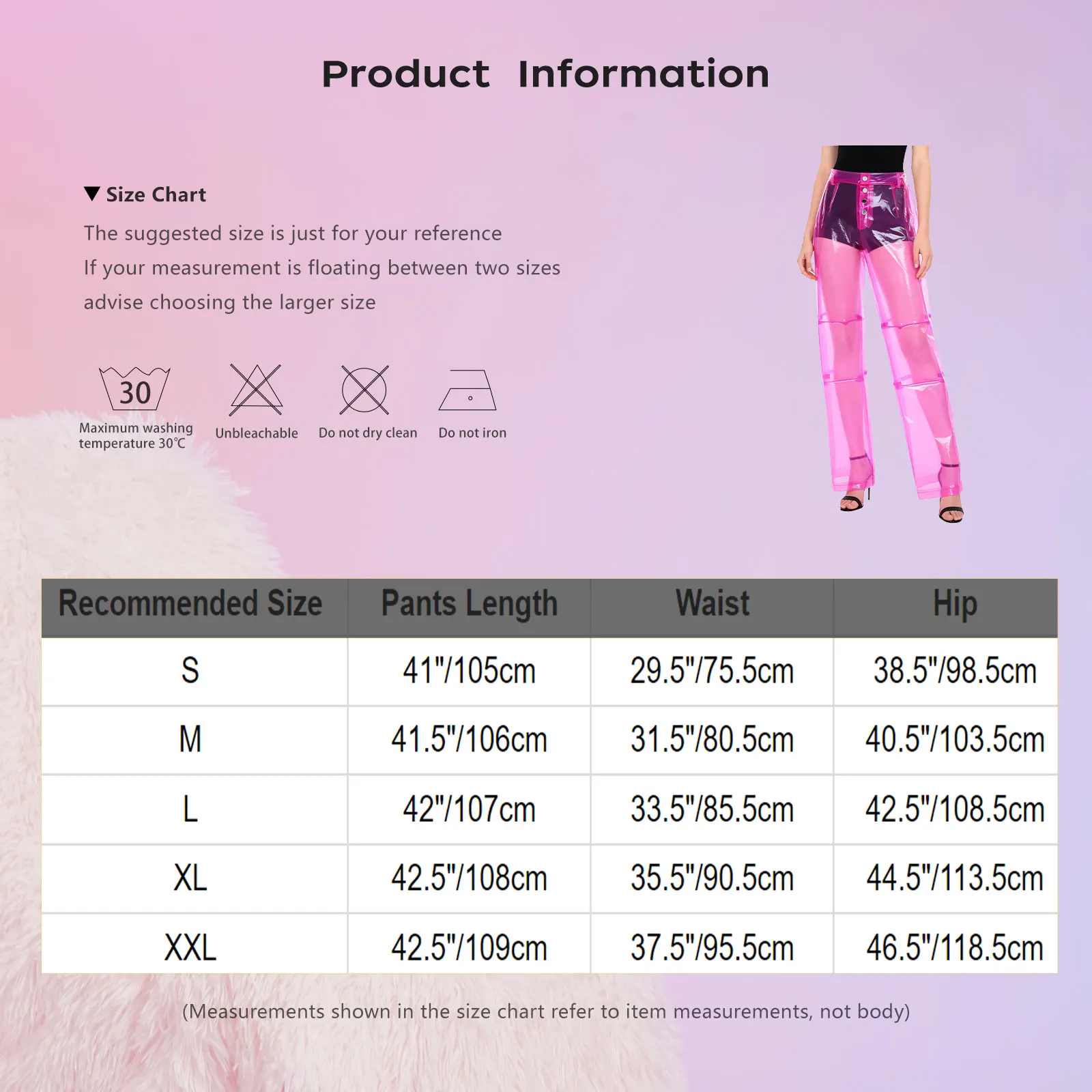Pantalones de PVC para Mujer, con Botones en la Cintura, Bolsillos Traseros, Pierna Ancha, Corte Recto, Transparentes, para Fiestas, Bailes y Eventos