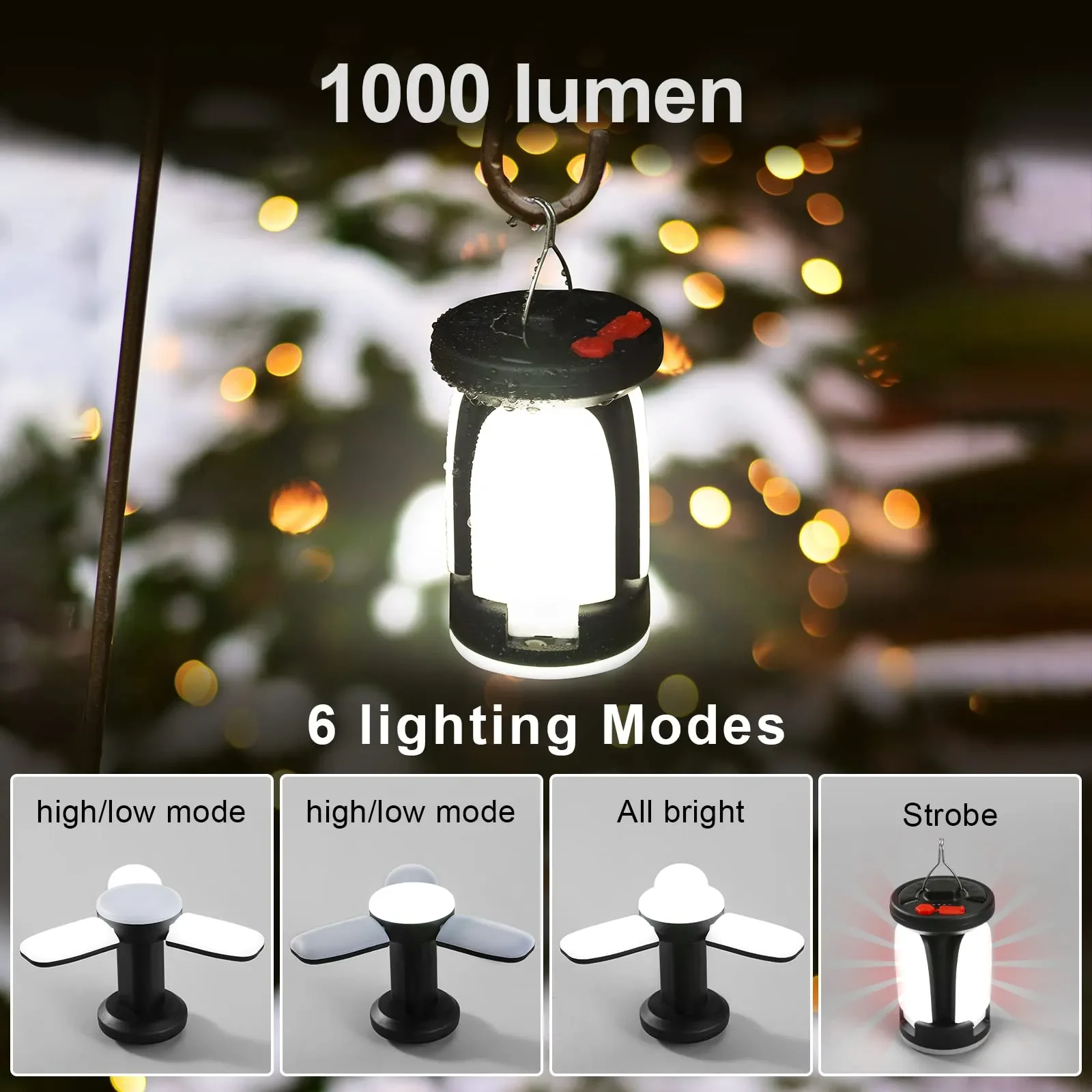 Lámpara Solar de hoja LED para exteriores, iluminación colgante de emergencia, recargable por USB, para tienda de campaña, pesca y viaje, 1-5 piezas