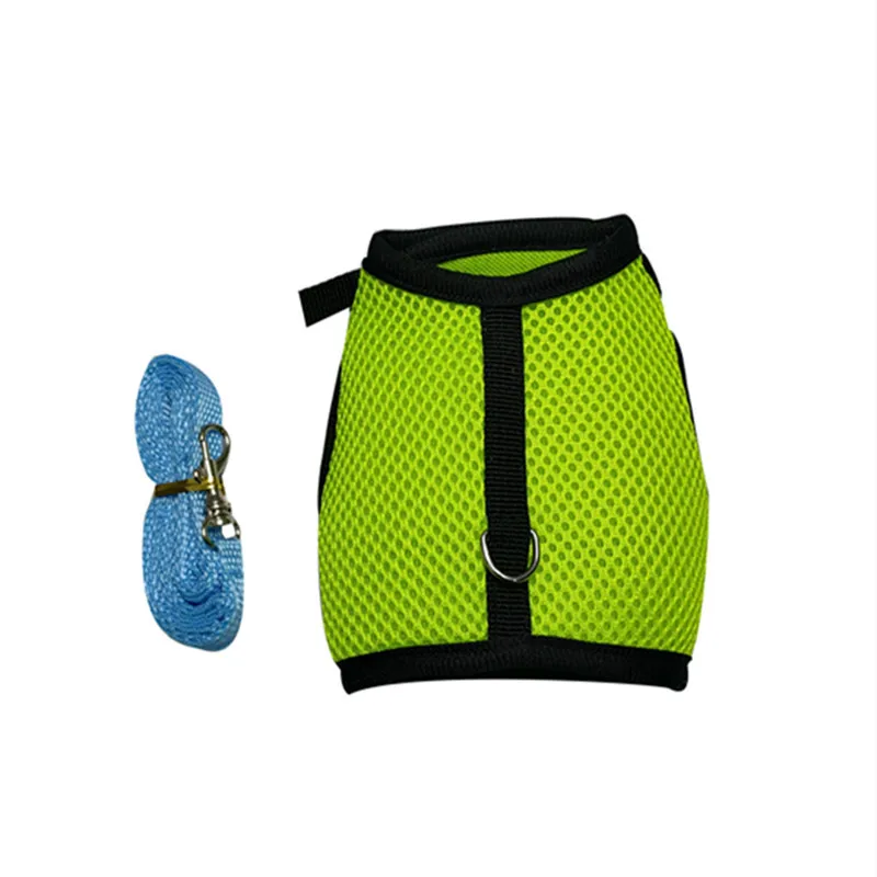 Conjunto de arnés de malla suave con correa para mascotas, accesorios para conejos, conejillo de indias, hámsters, conejo