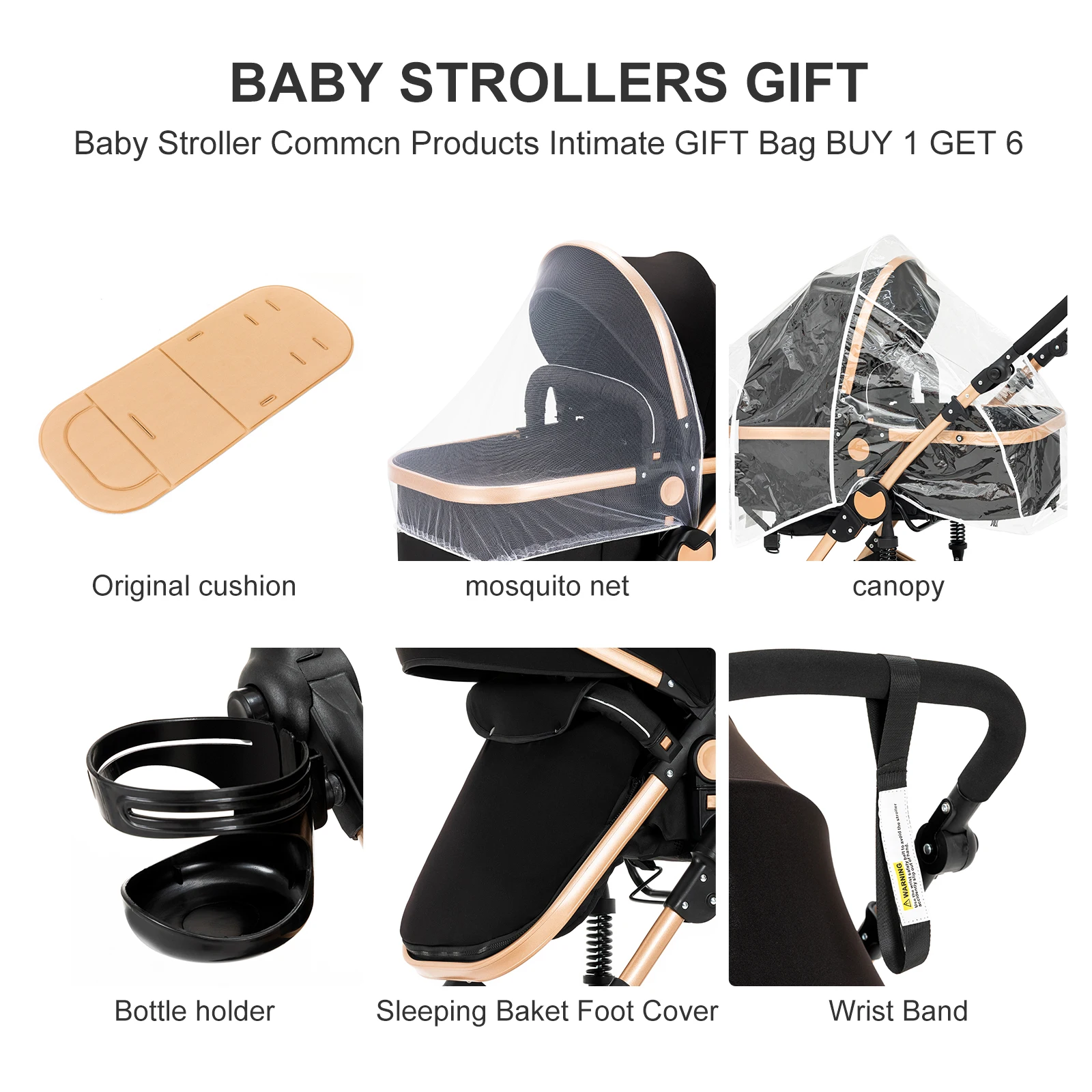 Sistema de viaje para bebé 3 en 1, cochecito y silla de paseo con asiento para automóvil, estructura ligera, plegable y compacto, posición alta, ruedas amortiguadoras, asiento reversible, respaldo de múltiples posiciones, capota extensible, protección UV, cesta de almacenamiento espaciosa.