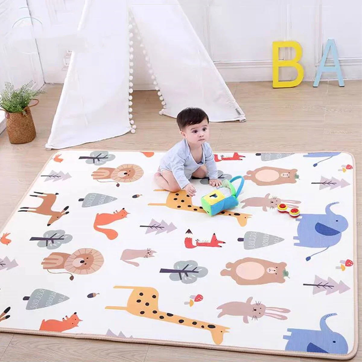 Alfombras de juego gruesas de gran tamaño para gatear para bebés, alfombra plegable, alfombra de juego para niños, alfombra de seguridad, juguetes, regalo, novedad de 2024