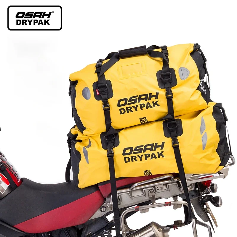 Bolsa trasera impermeable para motocicleta, bolsa seca de viaje OSAH DRYPAK Moto 40/60 litros, mochila para equipaje de motocicleta, bolsa para asiento de motocicleta