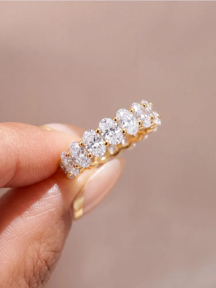 Anillo Ovalado de Plata de Ley 925 con Circonita, Clásico y Elegante, para Mujer, Compromiso, Boda, Joyería Fina de Lujo y Alta Calidad
