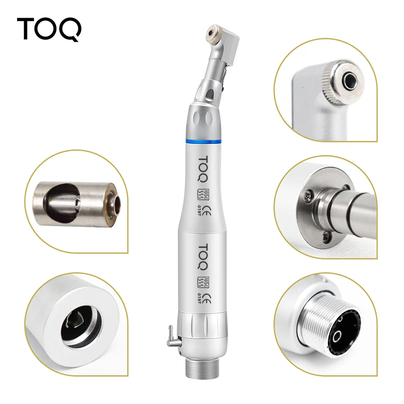 TOQ TOP Kit de piezas de mano dentales LED de alta y baja velocidad, 180~250 KPa, con contraángulo recto y turbina de aire, 2/4 orificios, M4 / B2, juego completo