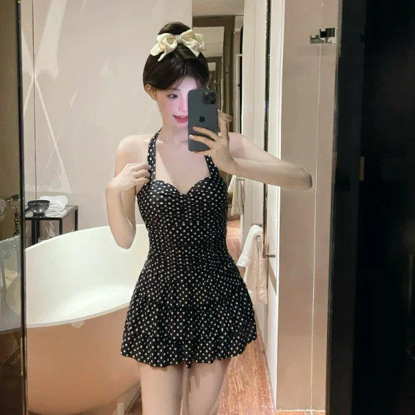 Nueva falda de pastel Bodian clásica de grupo Popo de alta gama, traje de baño de una pieza ajustado y adelgazante para mujer