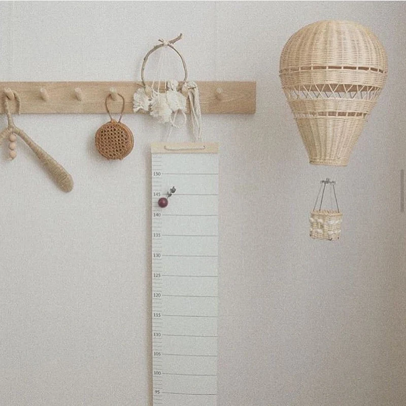 Decoración de globos de aire caliente de ratán, decoración colgante de pared tejida a mano, accesorio de fotografía nórdico hecho a mano para habitación de niños, guardería