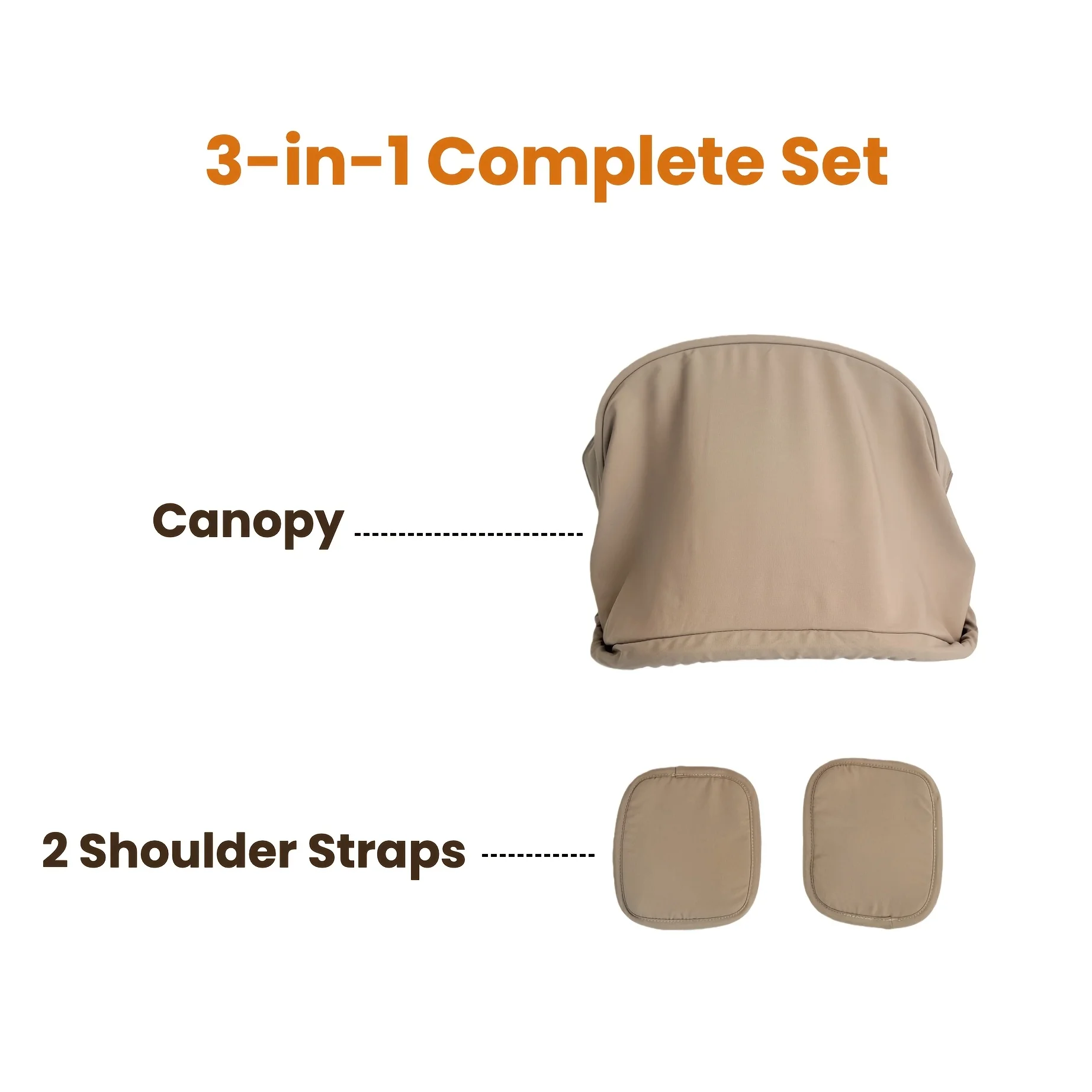Para Doona+, Conjunto de Repuesto para Silla de Auto y Cochecito Doona I - Capota Color Caqui + 2 Protectores de Hombro, Tela Suave al Tacto, Ajuste Perfecto