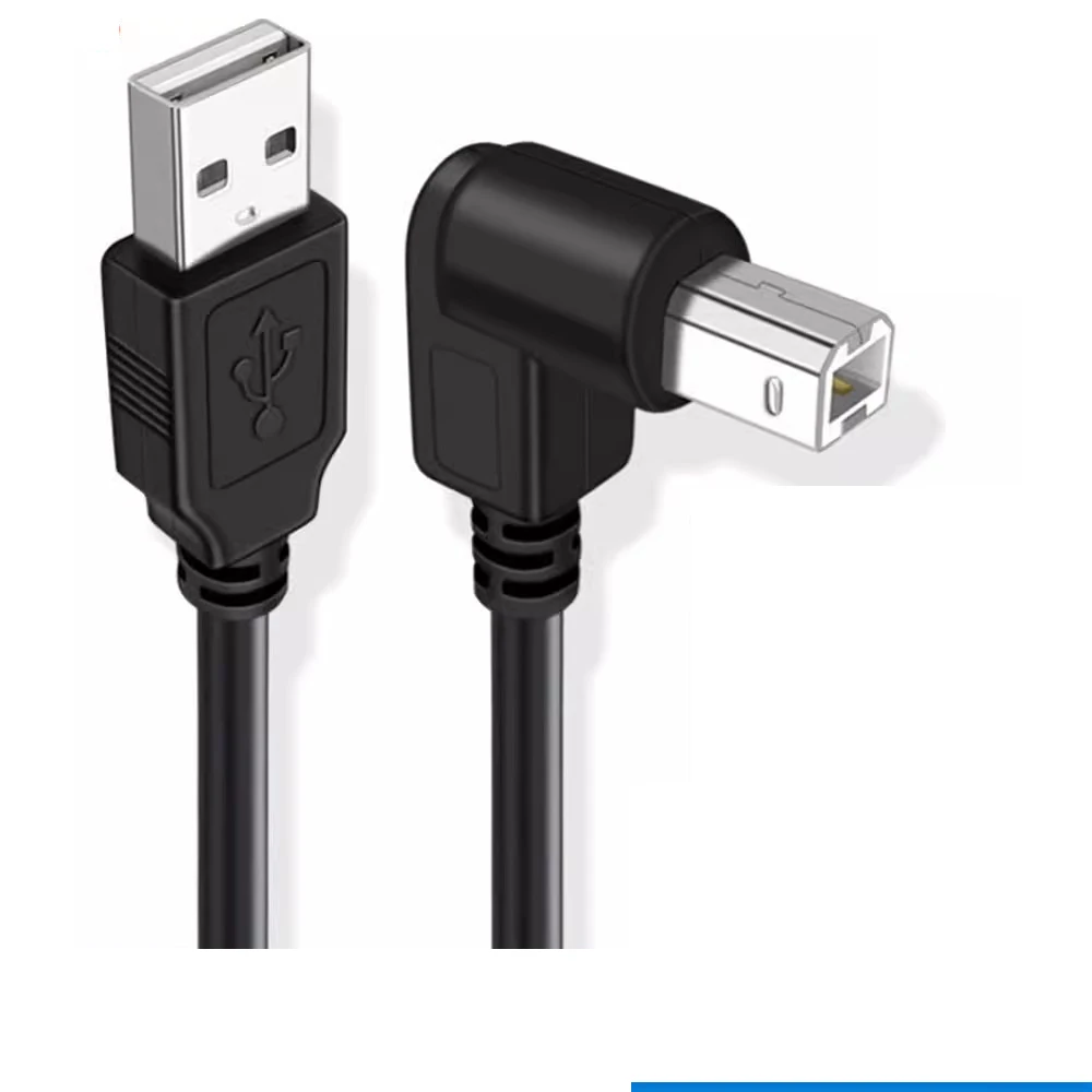 Cable de escáner de impresora USB 2,0 tipo A macho A tipo B, Cable de 90 grados arriba, abajo, izquierda y derecha en ángulo, 30cm, 50cm, 1m, 150cm, 1 pies, 5 pies