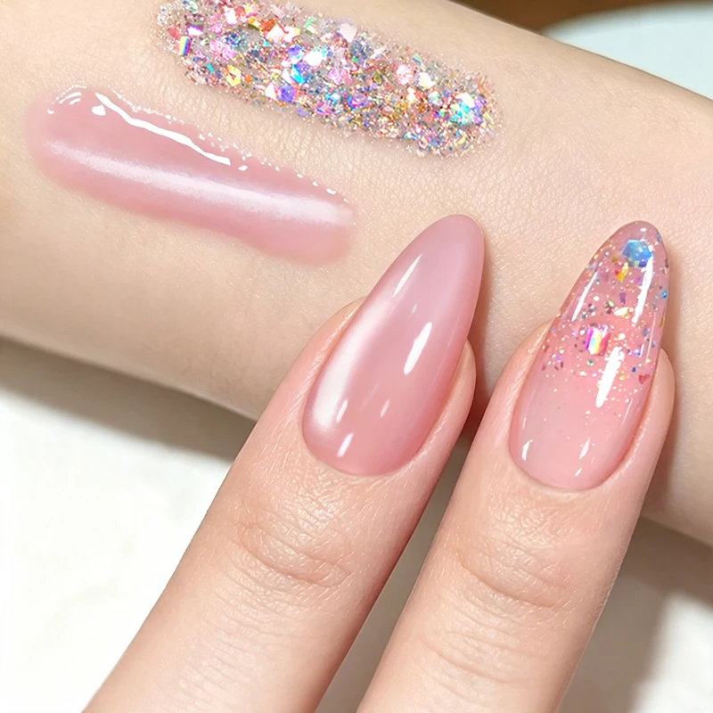BORN PRETTY 1/2 piezas 5ml Esmalte de Uñas en Gel con Purpurina y Lentejuelas, Barniz Semipermanente Removible LED UV, Suministros para Uñas