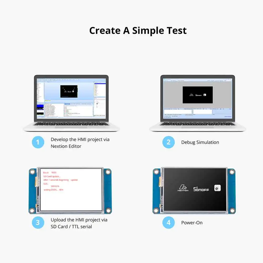 NEXTION Pantalla LCD básica genérica 2,4 "2,8" 3,2 "3,5" HMI TFT inteligente 5V LCD pantalla táctil resistiva pantalla de depuración gratuita