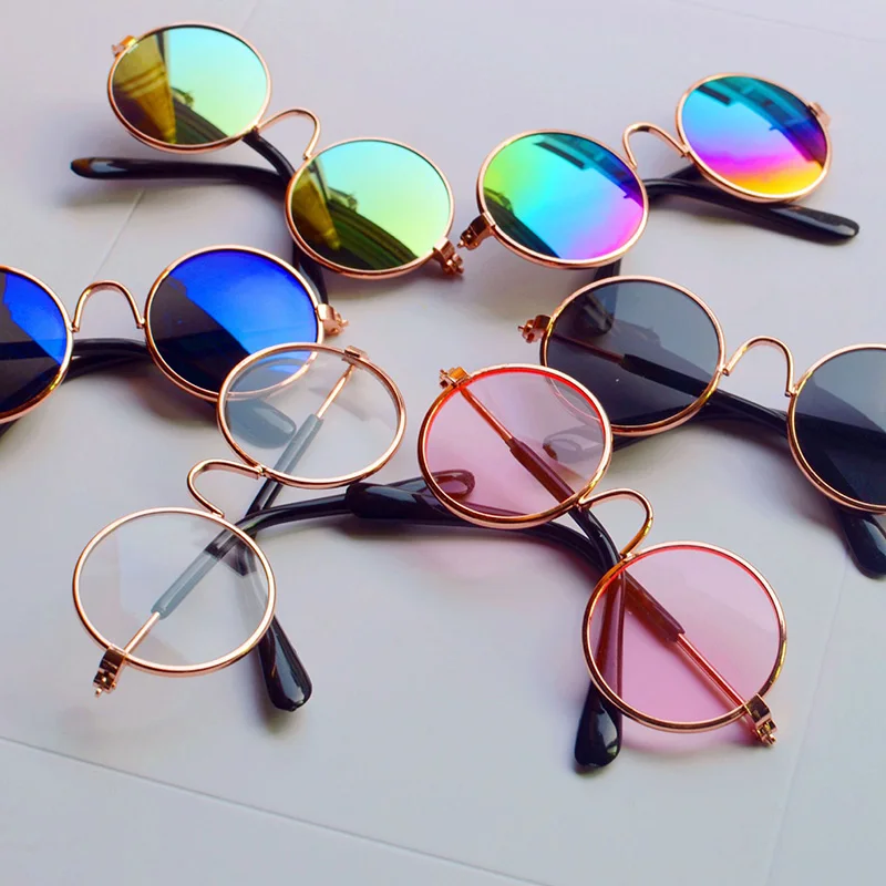 Preciosas gafas de sol redondas Vintage para gatos, gafas reflectantes para perros pequeños, fotos de mascotas, productos para mascotas, accesorios