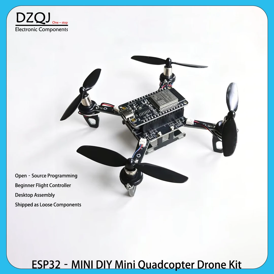 Kit de mini dron DIY de código abierto ESP32 hackeable, cuadricóptero programable compatible con Arduino y firmware Crazyflie, sin batería