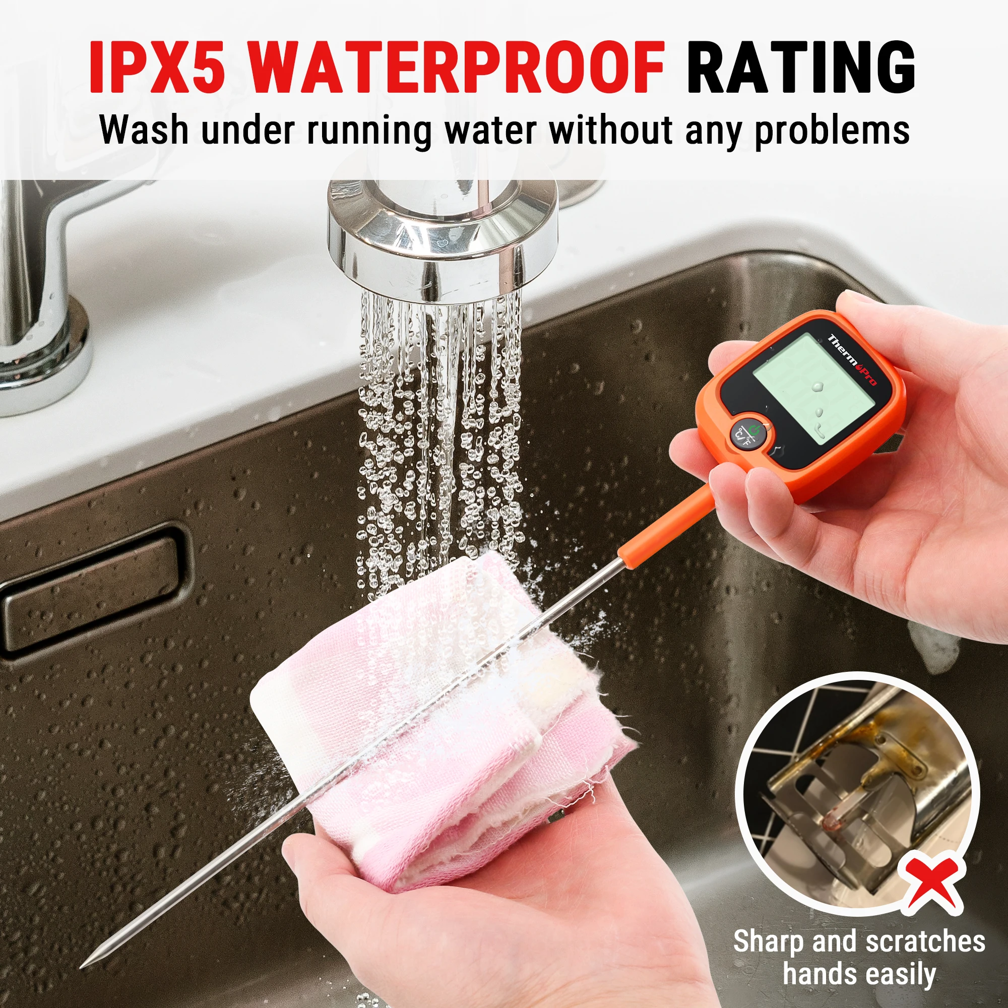 ThermoPro TP509 lectura instantánea retroiluminación Digital termómetro de cocina impermeable para dulces freír cocinar