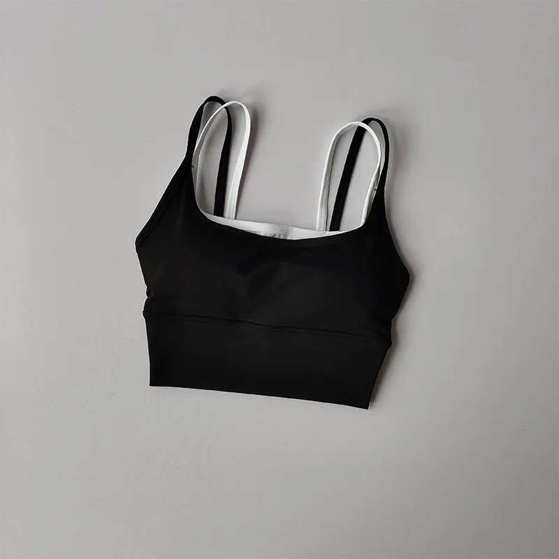Sports Lingerie Yoga Bra Suspenders for Women Professional Training Shock-proof Vest Gathering Fitness Slim Fit and Wear Outside