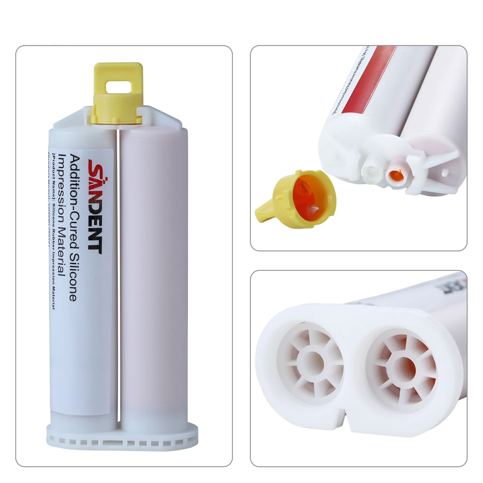 Material de Impresión Dental SANDENT, 50 ml, Material de Impresión de Silicona, Elastómero de Silicona Ligero para Dentistas