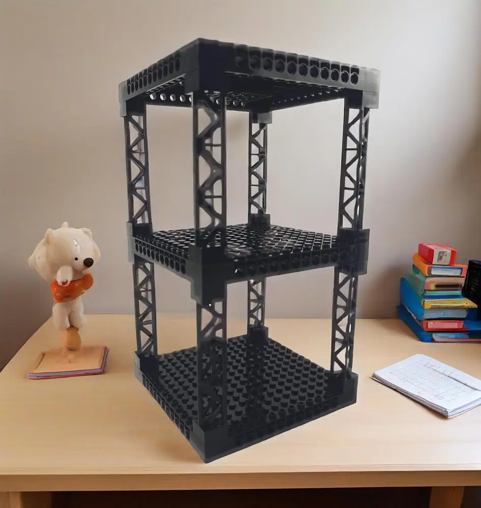 Bloques de Construcción Multifuncionales, Estante de Almacenamiento de Escritorio Apilable de Múltiples Niveles, Simulación de Bunkers Militares, Placa de Soporte de 16x16