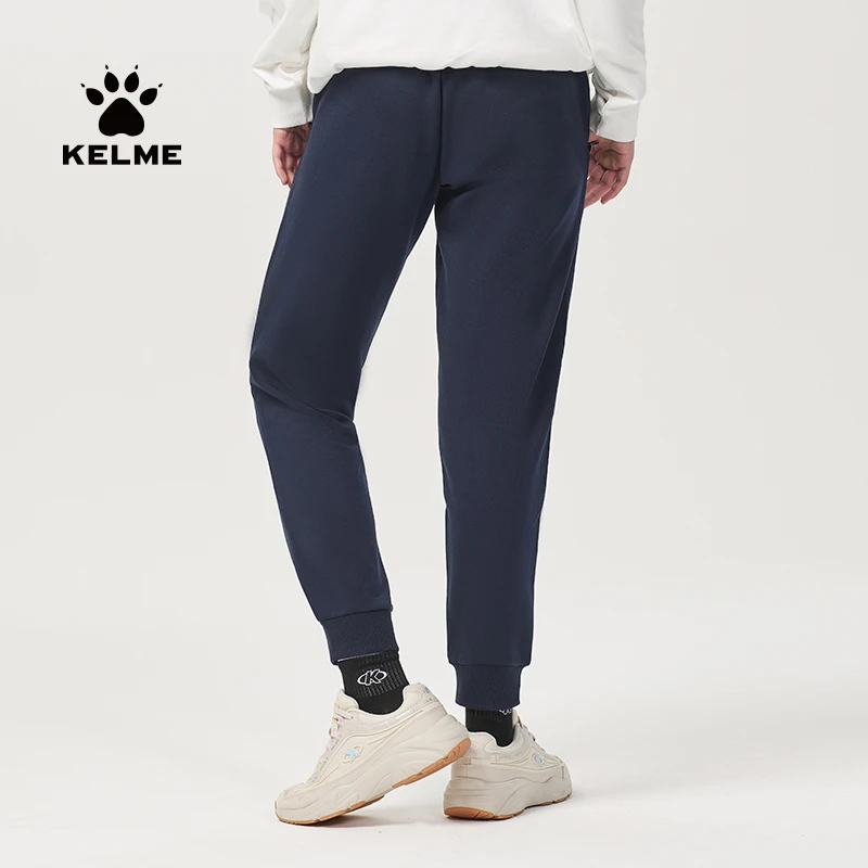 Kelme-Pantalones deportivos informales para hombre, pantalón de punto con cordón, acolchado de Color sólido, de felpa, gruesos y