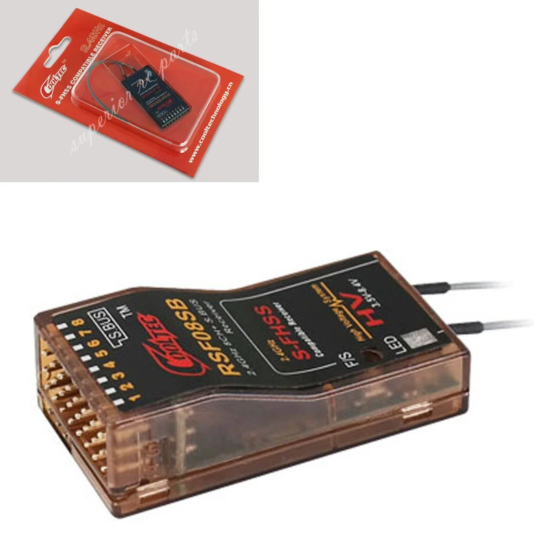 Receptor RSF08SB 8CH Futaba S-FHSS S.BUS Compatible con 10J 8J 6K 6J 14SG 18MZ 18SZ Frsky Delta 8
