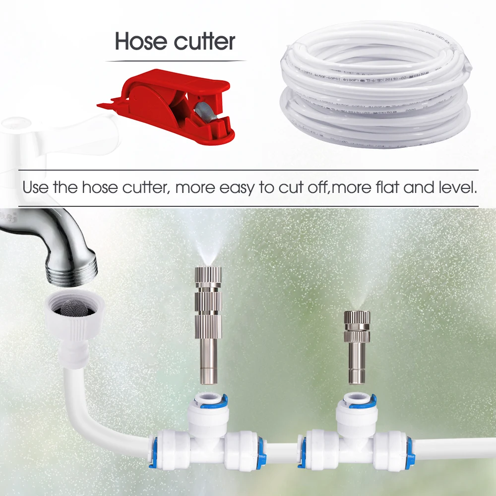 Conector rápido de tubo de PE blanco de 6mm, accesorios de liberación rápida de tubo de 1/4 "para purificador de agua doméstico, juntas de sistema de riego de manguera de jardín