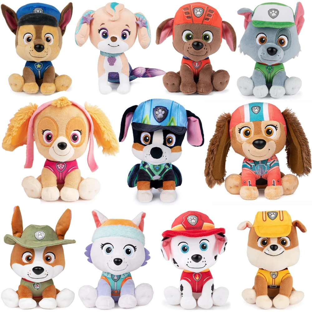 Peluche 100% Original de Paw Patrol, Tracker, Chase, Marshall, Skye, Everest, Muñeco Grande de la Película 3, Regalo de Cumpleaños y Navidad
