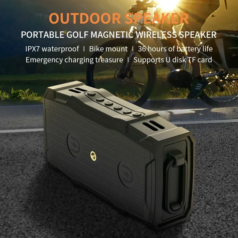 Altavoz Bluetooth inalámbrico magnético con soporte para bicicleta, carrito de Golf electrónico con subwoofer para ciclismo, portátil, resistente al agua, 30W