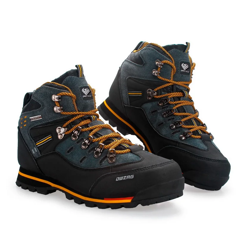 HIKEUP-zapatos altos de invierno para hombre, botas de nieve antifrío, impermeables, informales, acolchadas, cálidas, para caminar
