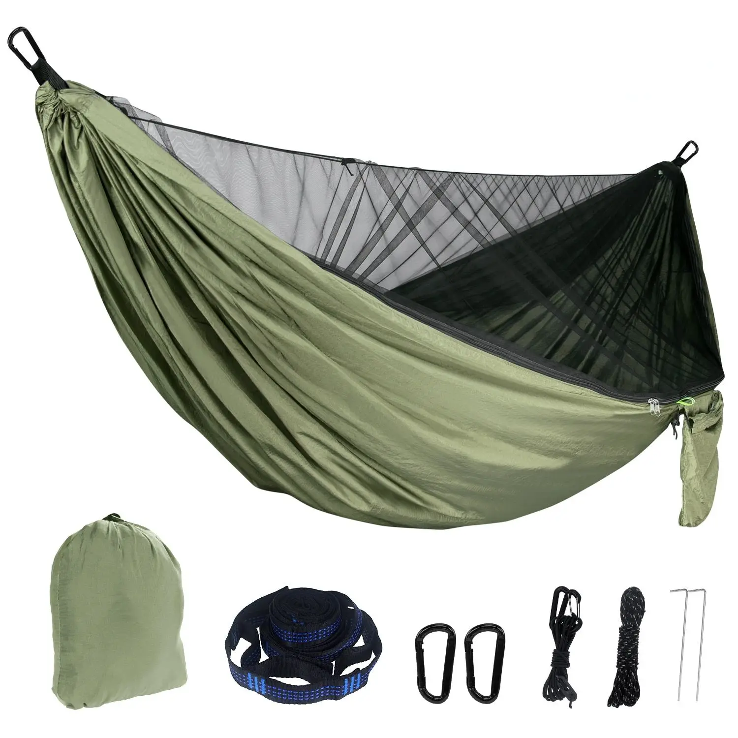 Mosquitera portátil de nailon para acampar, hamaca con toldo impermeable para moscas de lluvia, lona para cama colgante al aire libre para dormir