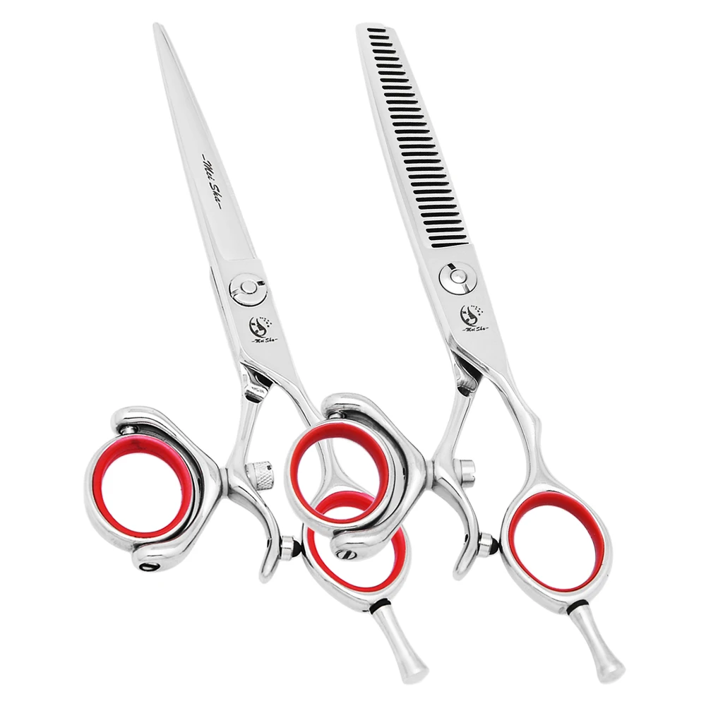 Juego de Tijeras de Peluquería de 360 Grados, Acero Japonés, 5.5" 6.0", Tijeras de Corte y Entresacado para Salón y Barbería, Alta Calidad A0118A