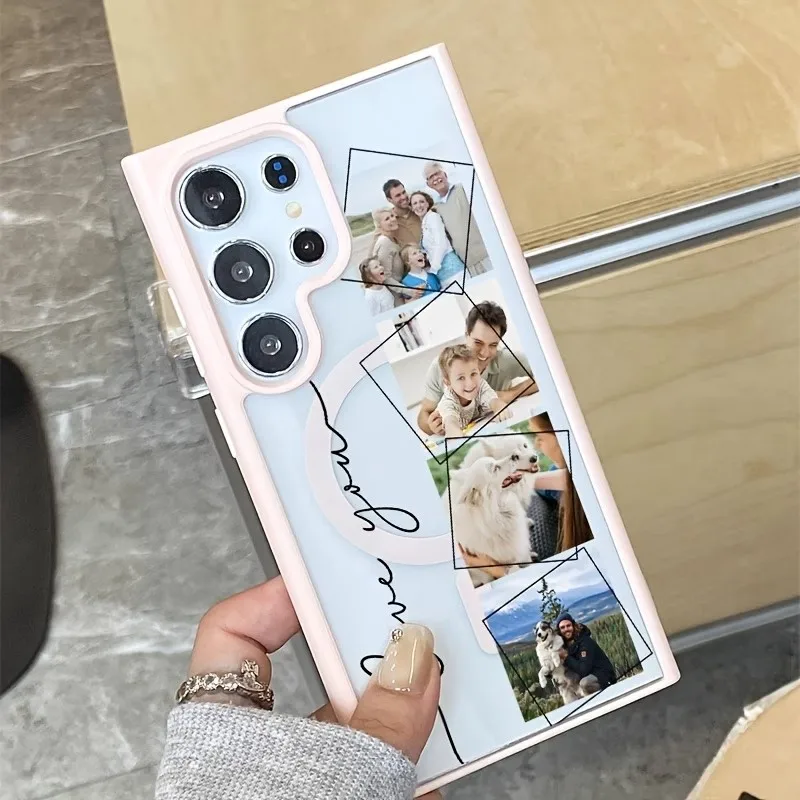 Para Samsung Galaxy S25 S26 S23 S22 Ultra Plus S26Ultra S24+ Funda Rígida Magnética Personalizada DIY para Teléfono
