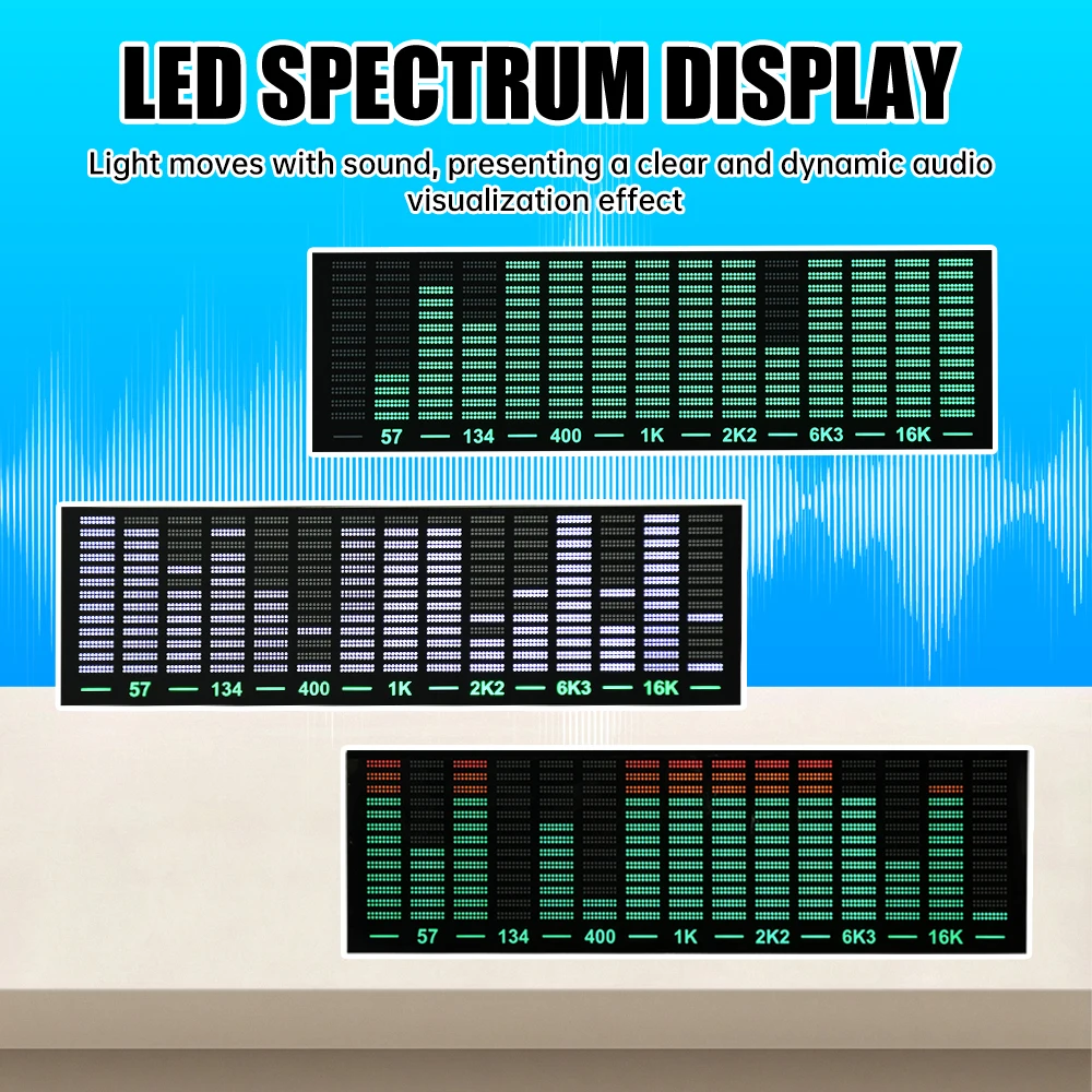 Kit Electrónico con Analizador de Ritmo LED de Espectro Musical, Control por Voz Multimodo, Indicador de Nivel de Audio y Medidor VU