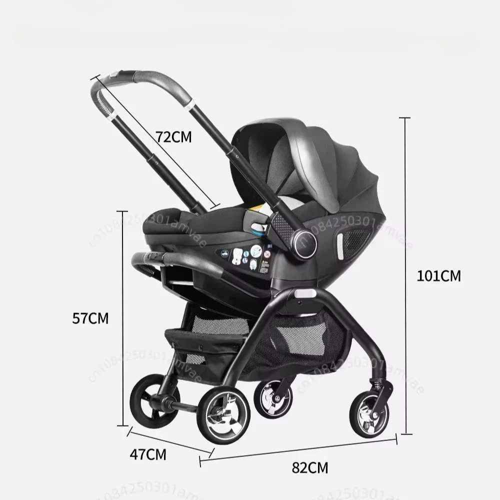 Cochecito de bebé portátil 3 en 1, cesta de dormir para recién nacido, asiento de coche multifunción para niños, carrito de bebé plegable de lujo