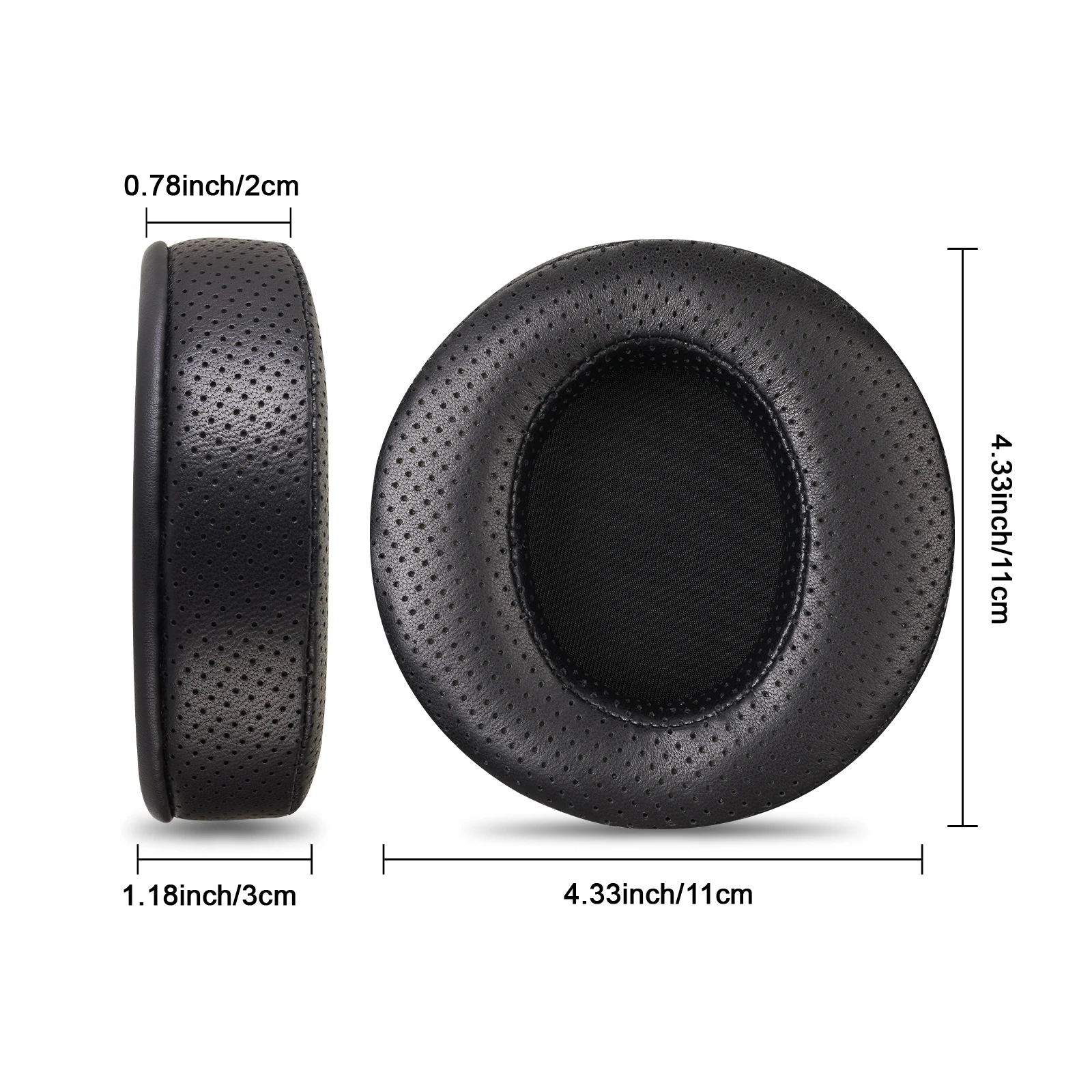 Almohadillas perforadas de piel de oveja de 11cm, almohadillas angulares para auriculares Fostex TH-600 TH-900 Denon AH-D2000 FiiO FT1 PRO y ZMF