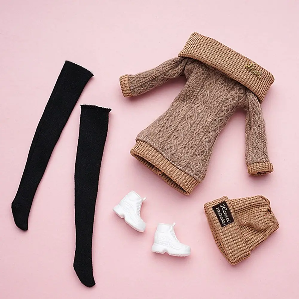 Conjunto de suéteres para muñecas, ropa informal, zapatos, sombreros, pantalones, ropa de invierno para niñas, accesorios de ropa para muñecas de 29 ~ 32cm, 1/6, 1 Juego