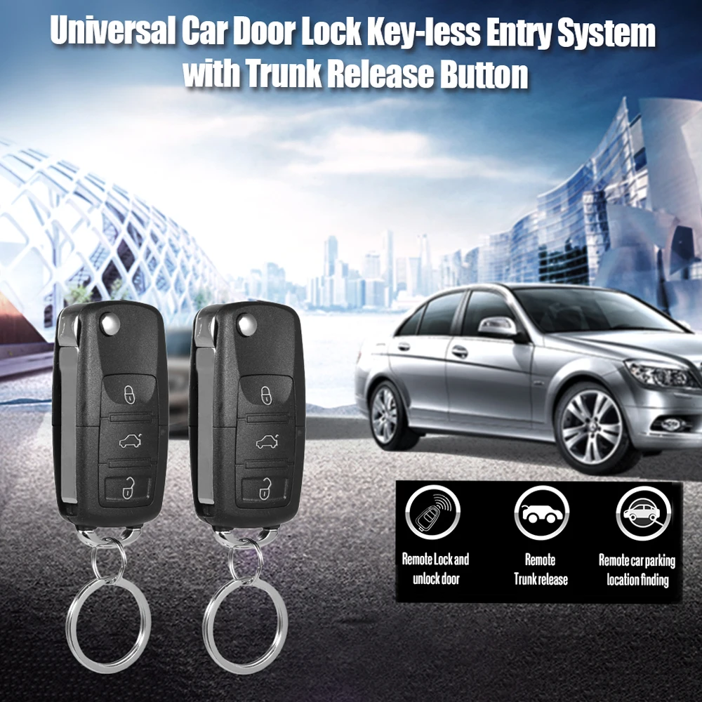 Cerradura de puerta de coche Universal, sistema de entrada sin llave, Kit de bloqueo Central con Control remoto, accesorios para coche