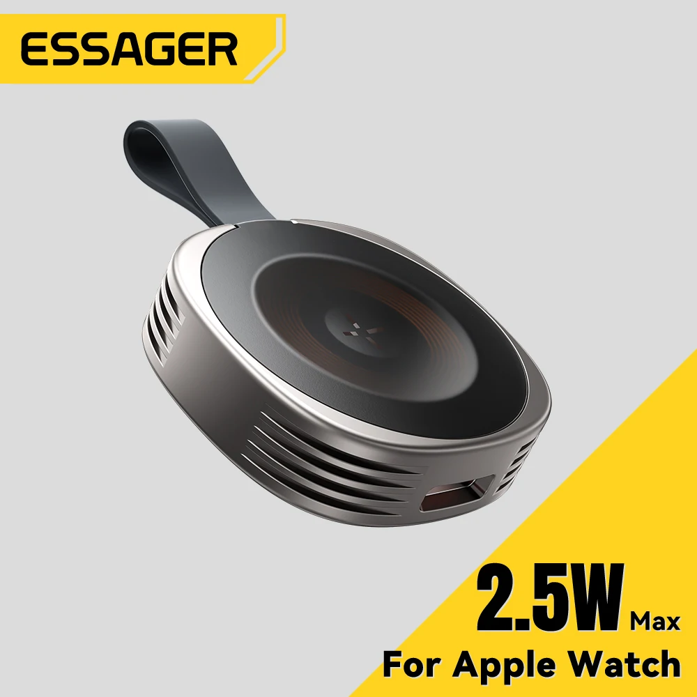 Cargador inalámbrico magnético Essager para iWatch 8 7 6 5 4 3 2 SE, cargador rápido magnético portátil USB tipo C para iWatch Ultra