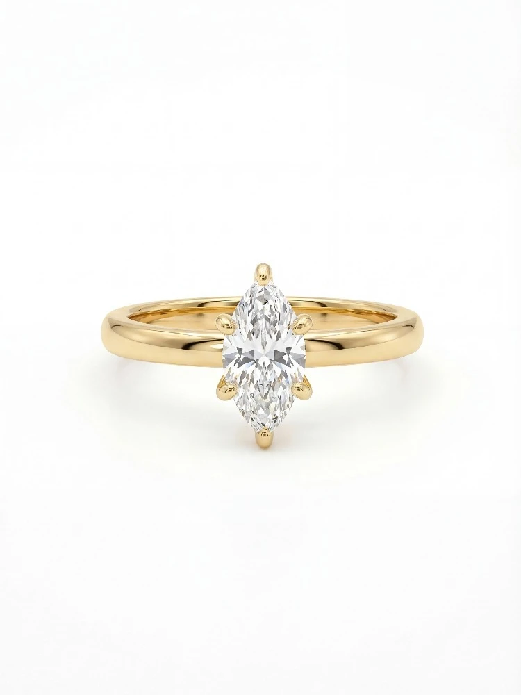 Anillo Moonla de Plata de Ley 925 clásico con circonita marquesa de 1-3 quilates para mujer, joyería fina de alta calidad para fiesta de compromiso