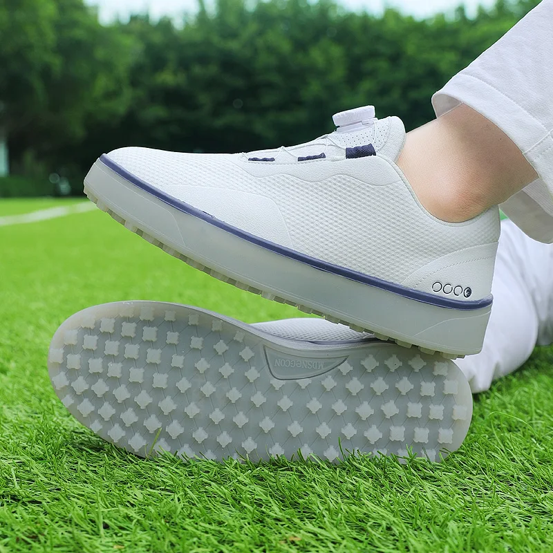 Zapatos de golf para hombre talla grande hasta 47 #   Hebilla giratoria profesional antideslizante sin clavos al aire libre principiante entrenamiento Golf zapatillas Unisex