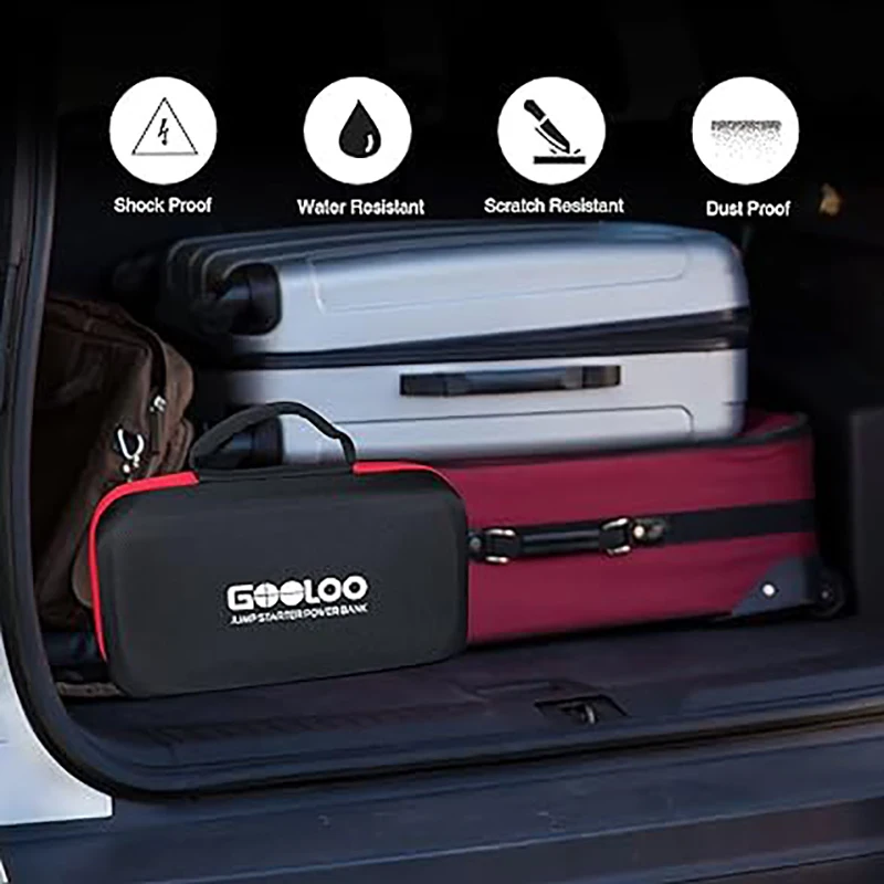 Caja de almacenamiento portátil para GOOLOO GT4000, GT3000, GE1200, GP4000 PRO, arrancador de batería EVA, bolsa de almacenamiento de Banco de energía, color negro
