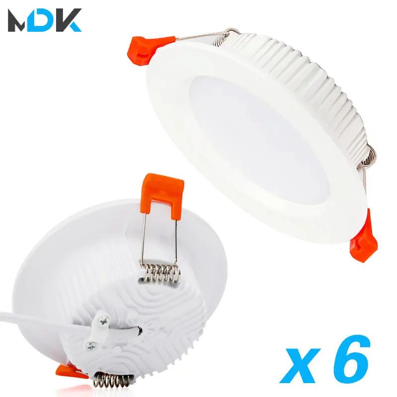 6 uds AC220V LED Downlight de aluminio grueso 5W 7W 9W 12W 15W 18W 110V iluminación empotrable para dormitorio cocina lámpara interior abajo