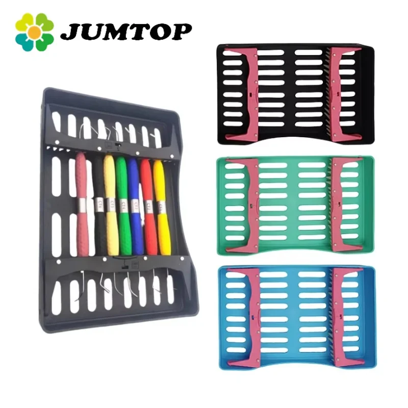 JUMTOP-estante para instrumentos dentales, estuche de colocación para espátulas de resina compuesta, caja de esterilización de Autoclave, soporte de bandeja, herramientas de dentista