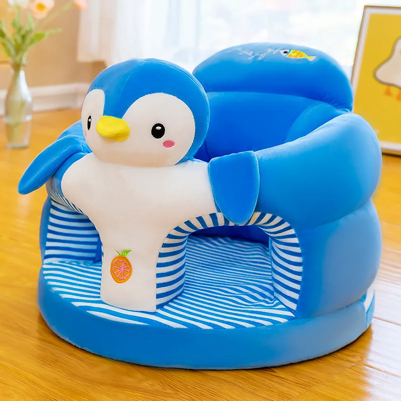 Lindo Sofá de Peluche para Bebés, Funda de Asiento, Silla de Aprendizaje para Sentarse, Silla de Alimentación, Cómoda y Lavable, Sin Relleno