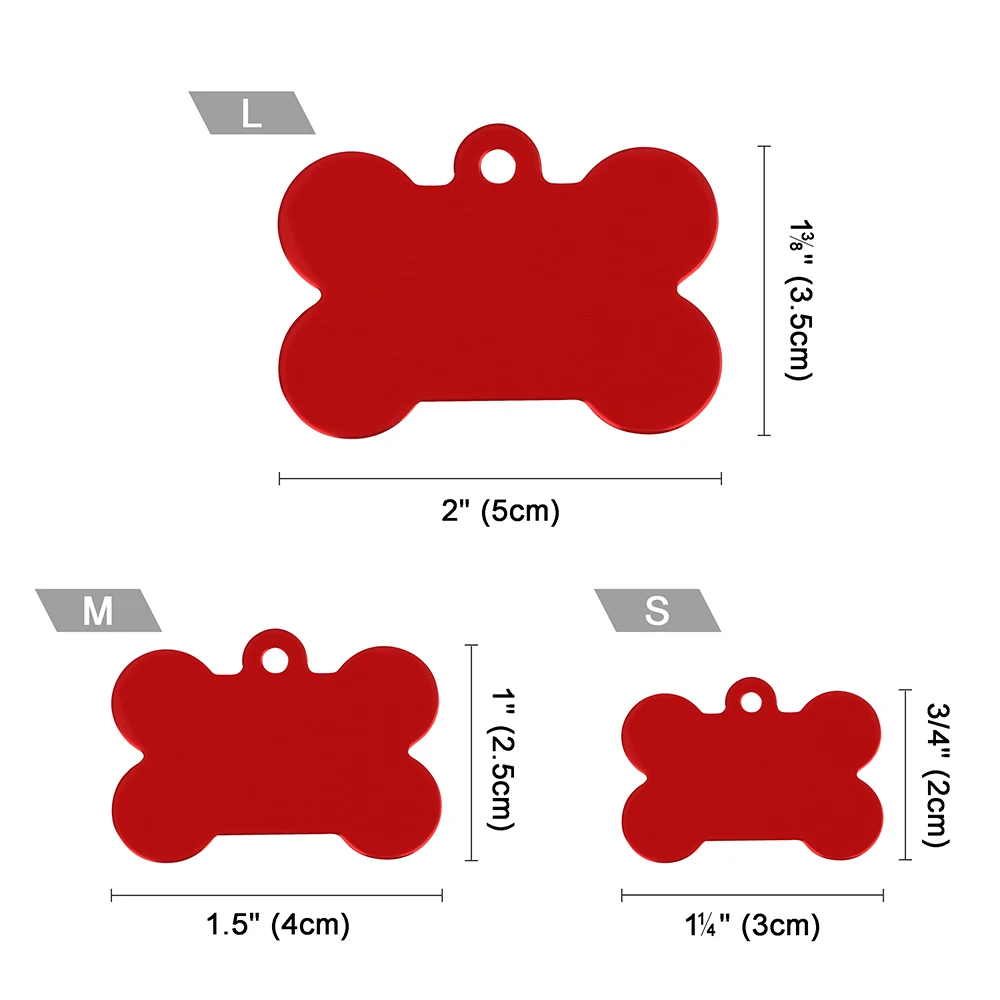 Placa de Identificación para Mascotas con Forma de Hueso, Etiquetas Personalizadas con Nombre para Perros y Gatos, Antipérdida, Grabado Gratuito, Colgante para Collar, Hueso para Mascotas Pequeñas, Medianas y Grandes